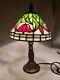 Vintage 12 Tiffany Desk/side Table Lamp Tulip Buds & Flowers Design On Shade