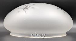 Vintage 12 dia. Mushroom-Shaped Frosted Wheel Cut Glass Shade, 10 Fitter
