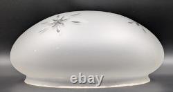 Vintage 12 dia. Mushroom-Shaped Frosted Wheel Cut Glass Shade, 10 Fitter