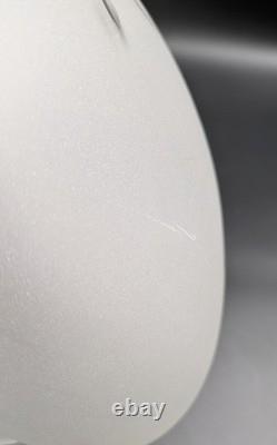 Vintage 12 dia. Mushroom-Shaped Frosted Wheel Cut Glass Shade, 10 Fitter