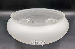 Vintage 12 dia. Mushroom-Shaped Frosted Wheel Cut Glass Shade, 10 Fitter