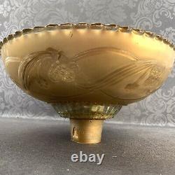 Vintage 13 Art Deco Torchiere Gold Luster Iridescent Glass Floor Lamp Shade