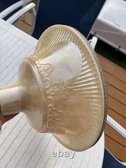Vintage 14 1/2 Antique Style Embossed Roses Torchiere Floor Lamp Shade