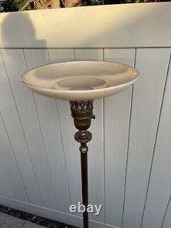 Vintage 14 1/2 Antique Style Embossed Roses Torchiere Floor Lamp Shade