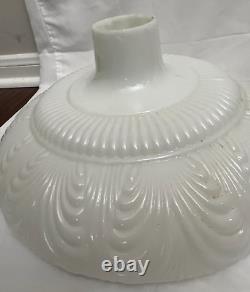 Vintage 14 1/2 Etched & Embossed Victorian Torchiere Lamp Shade, Glass, TS017