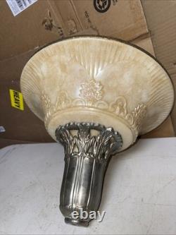 Vintage 14 3/8 Antique Style Embossed Torchiere Floor Lamp Shade
