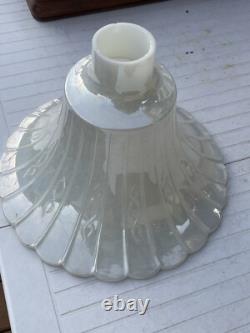 Vintage 14 Antique Style Embossed Torchiere Floor Lamp Shade. Chipped Border