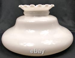 Vintage 14 Fitter White Opal Milk Glass Crimp Top Country Store GWTW Lamp Shade
