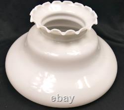 Vintage 14 Fitter White Opal Milk Glass Crimp Top Country Store GWTW Lamp Shade