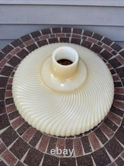 Vintage 14 Swirl Opal Torchiere Lamp Shade. Original Thick Glass