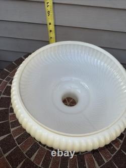 Vintage 14 Swirl Opal Torchiere Lamp Shade. Original Thick Glass