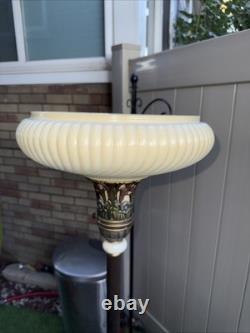 Vintage 14 Swirl Opal Torchiere Lamp Shade. Original Thick Glass