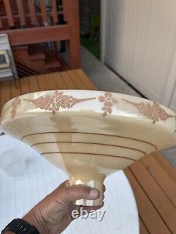 Vintage 15 Antique Art Deco Style Flowers Designed Torchiere Floor Lamp Shade