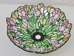 Vintage 15 x 5.5 Floral Tiffany Lamp Shade Good Condition