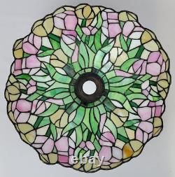 Vintage 15 x 5.5 Floral Tiffany Lamp Shade Good Condition