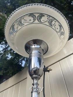 Vintage 16 Antique Style Embossed Roses Torchiere Floor Lamp Shade
