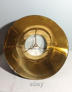 Vintage 16 Brass Tole Black Painted Bouillotte Lamp Shade