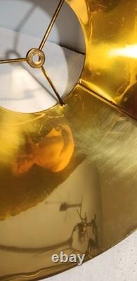 Vintage 16 Brass Tole Black Painted Bouillotte Lamp Shade