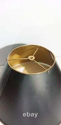 Vintage 16 Brass Tole Black Painted Bouillotte Lamp Shade
