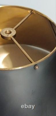 Vintage 16 Brass Tole Black Painted Bouillotte Lamp Shade