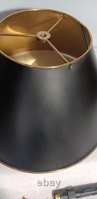 Vintage 16 Brass Tole Black Painted Bouillotte Lamp Shade