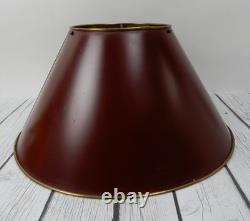 Vintage 16 Brass Tole Burgandi Painted Bouillotte Lamp Shade B Vintage 16 Brass Tole Burgandi Painted Bouillotte Lamp Shade B