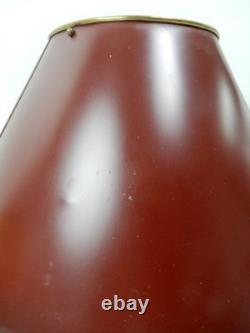 Vintage 16 Brass Tole Burgandi Painted Bouillotte Lamp Shade B