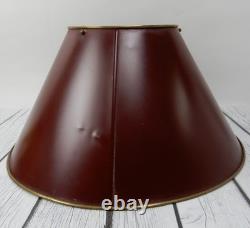 Vintage 16 Brass Tole Burgandi Painted Bouillotte Lamp Shade B