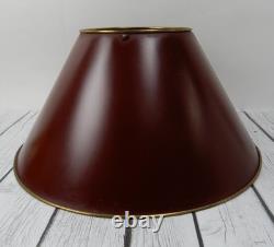 Vintage 16 Brass Tole Burgandi Painted Bouillotte Lamp Shade B Vintage 16 Brass Tole Burgandi Painted Bouillotte Lamp Shade B