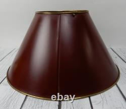 Vintage 16 Brass Tole Burgandi Painted Bouillotte Lamp Shade B