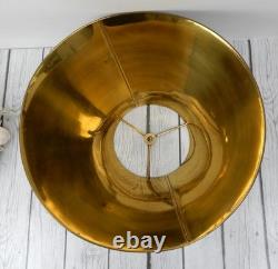 Vintage 16 Brass Tole Burgandi Painted Bouillotte Lamp Shade B