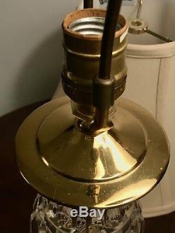 Vintage 17 Waterford Comeragh Crystal Brass Lamp & Shade EUC