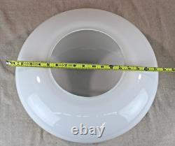 Vintage 18 Diameter Milk Glass Mushroom Light Shade 8-7/8 Fitter 6.5 Tall