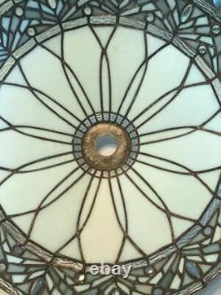 Vintage 18 Round ART DECO White Stained Glass Shade ONLY