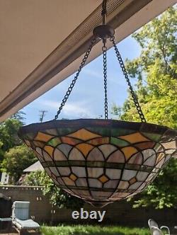 Vintage 18 Tiffany Style Stained Glass Leaded Lamp Shade