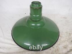 Vintage 18 lamp shade industrial ceramic light fixture porcelain enamel green