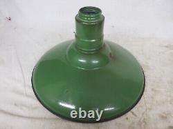 Vintage 18 lamp shade industrial ceramic light fixture porcelain enamel green