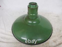 Vintage 18 lamp shade industrial ceramic light fixture porcelain enamel green