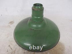 Vintage 18 lamp shade industrial ceramic light fixture porcelain enamel green