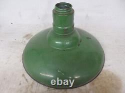 Vintage 18 lamp shade industrial ceramic light fixture porcelain enamel green