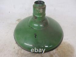 Vintage 18 lamp shade industrial ceramic light fixture porcelain enamel green