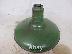 Vintage 18 lamp shade industrial ceramic light fixture porcelain enamel green