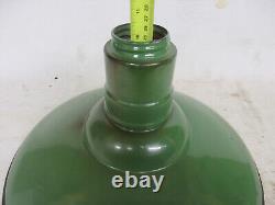 Vintage 18 lamp shade industrial ceramic light fixture porcelain enamel green