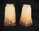 Vintage 1920s French Art Deco Art Nouveau Muller Glass Lamp Shades Pair