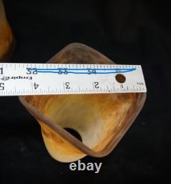 Vintage 1920s French Art Deco Art Nouveau MULLER Glass Lamp Shades Pair