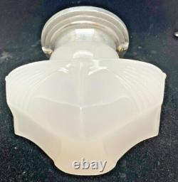 Vintage 1930-40'S ART DECO bathroom slip shade sconce