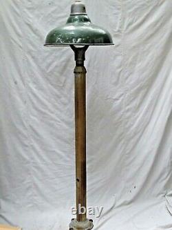 Vintage 1930's Gas Station Island Lamp with Green Porcelain Shade