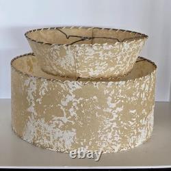 Vintage 1950's MCM 2 Tier Fiberglass Lamp Shade Whip Stitch Atomic 15.5 Vintage 1950's MCM 2 Tier Fiberglass Lamp Shade Whip Stitch Atomic 15.5