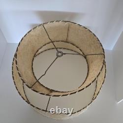 Vintage 1950's MCM 2 Tier Fiberglass Lamp Shade Whip Stitch Atomic 15.5
