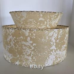 Vintage 1950's MCM 2 Tier Fiberglass Lamp Shade Whip Stitch Atomic 15.5